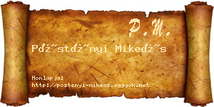 Pöstényi Mikeás névjegykártya